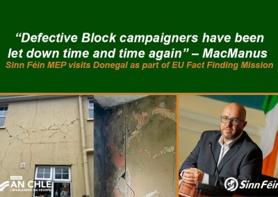 “Defective Block campaigners have been let down time and time again” – MacManus 